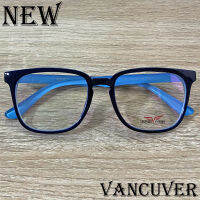 กรอบแว่นตา สำหรับตัดเลนส์ แว่นตา ชาย หญิง Fashion รุ่น Vancuver 2294 สีดำตัดน้ำเงิน กรอบเต็ม ทรงรี ขาข้อต่อ วัสดุ พลาสติก พีซี เกรด A รับตัดเลนส์ทุกชนิด