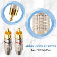 20 Pcs RCA Plug Audio Video Locking Cable Connector Gold Plated