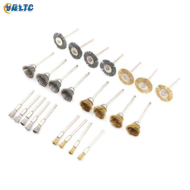 24Pcs/Lot Brass Steel Wheel Dremel Wire Brush Set For Dremel Tools ...