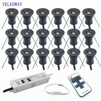 12V Mini LED Spot Downlights 1W Dimmable Ceiling Lamp Set Remote Controller 15mm Recessed Black Silver White Cabinet Spot Lights  by Hs2023