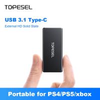 TOPESEL หน่วยความจำภายนอก SSD 1TB ฮาร์ดไดรฟ์ยูเอสบี3.1 Type-C 500GB 120GB 250GB สำหรับโน็คบุคตั้งโต๊ะดิสก์แบบแข็งภายนอกแบบพกพา