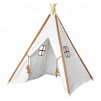 Children Cotton Canvas Teepee toy tent with Wooden Poles