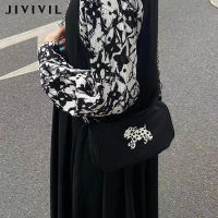 JIVIVIL Dalmatian กระเป๋าสะพายกระเป๋าโซ่ไนลอนสีดำสำหรับเด็กผู้หญิงลำลองกระเป๋าสะพายไหล่กระเป๋าผู้หญิงสะพายพาดลำตัวพิมพ์ลายสุนัขลายจุด