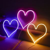 LED Neon Light Sign Heart Shape Neon Sign Wall Hanging Sign Wall Art for Bar Bedroom Living Room Kid’s Room PartyHome Decor Ceiling Lights