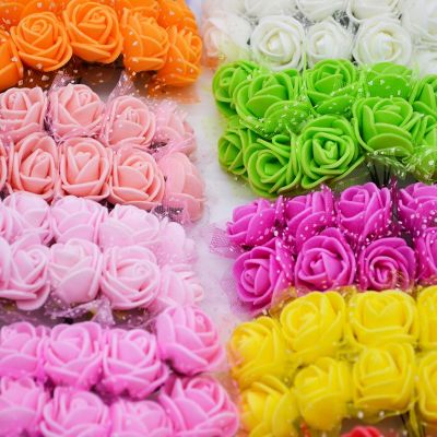 144pcs 2cm 144pcs 2cm Artificial Mini Foam Rose Flower Bouquet Wedding Flower Decoration Scrapbooking Fake Flowers Wreath DIY Craft Gifts