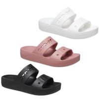 รุ่นใหม่ Crocs Baya Platform Sandal รองเท้าแตะสวนผู้หญิง รองเท้าส้นสูง รองเท้าส้นแบน เบานิ่มใส่สบาย