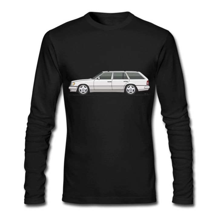 man-car-mercedes-w124-เสื้อยืดผู้ชายตลก-tee-สำหรับขายแขนยาวชายเย็นการ์ตูนเสื้อยืดท็อปส์