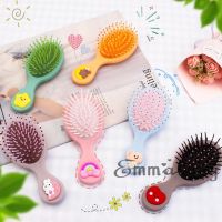 【BEIBEI】 EMM-Mini Airbag Comb for Scalp Massage Cute Cartoon Bear/Bow Rainbow Plastic Hair Combs for Women Girl