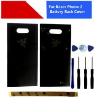 สีดำสำหรับ Razer Phone 2 Phone2แบตเตอรี่แก้วด้านหลังฝาหลังประตูบ้าน