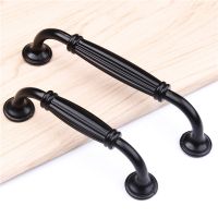 American Style Black Cabinet Handles Solid Aluminum Alloy Kitchen Cupboard Pulls Drawer Knobs Furniture Handle Hardware