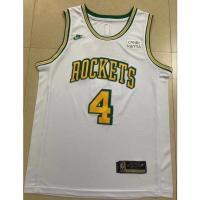 Hot 2023 nba jersey Houston Rockets No. 4 Green retro white basketball jersey