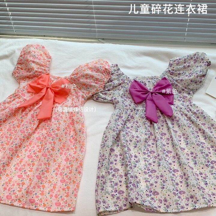 the-new-summer-2023-childrens-princess-dress-female-baby-girls-wear-short-sleeved-child-broken-flower-skirt