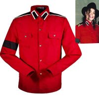 Michael Jackson MJ ชุดเย็บปักเสื้อผ้าฝ้ายต่อต้านสงครามสีแดง CTE