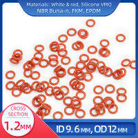 O Ring CS 1.2mm ID 9.6mm OD 12 mm วัสดุพร้อมซิลิโคน VMQ NBR FKM EPDM ORing Seal Gasket-Lusjeh