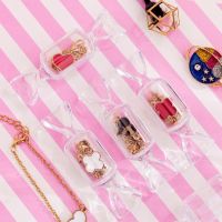 10pcs Cute Girl Candy Transparent Jewelry Box Mini Portable Small Jewelry Necklace Bracelet Earrings Ear Studs Storage Box