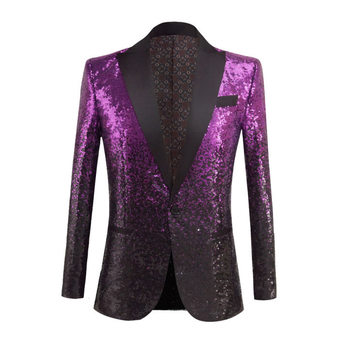 GUKENRO Suit For Men 2023 Sequin American Color Gradient Sequin ...