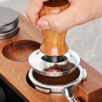 Coffee Tamper Wooden Handle Barista Espresso Maker Grinder Handmade Coffee Powder Hammer Tamper Ripple Base