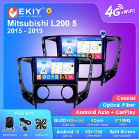 EKIY T7แอนดรอยด์10วิทยุติดรถยนต์จีพีเอส8G + 128G สำหรับมิตซูบิชิ L200 5 2015-2019คู่มือระบบนำทางเครื่องเล่นมัลติมีเดียสเตอริโอ2 DIN ดีวีดี