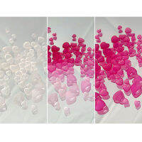 ?【Lowest price】MH 100pcs UV Sensitive Heart Nail Art ตกแต่งแสงสีเปลี่ยน rhinestones