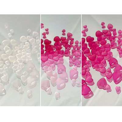 💖【Lowest price】MH 100pcs UV Sensitive Heart Nail Art ตกแต่งแสงสีเปลี่ยน rhinestones