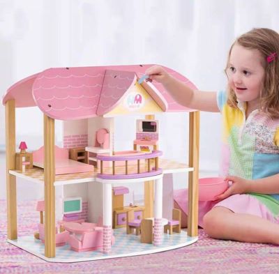 บ้านตุ๊กตาไม้DIY ของเล่น พร้อมเฟอร์นิเจอร์ ของเล่นบ้านไม้จำลอง ของเล่นบ้านตุ๊กตา Princess House บ้านตุ๊กตา💕💕