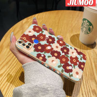 เคส JIUMOO สำหรับ Tecno Spark 6 Air Spark 5 Air เคสแฟชั่นลายดอกไม้นำโชคใหม่กรอบสี่เหลี่ยมพื้นผิวเคสซิลิกาเจลนิ่มกันกระแทกเคสมือถือฝาครอบป้องกันเลนส์กล้องถ่ายรูปรวมทุกอย่าง