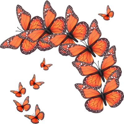 10Pcs 4.72 In Monarch Butterfly Decoration Stickers Fake Butterflies for Crafts Artificial Butterfly Wall Decor 3D Home Decor.