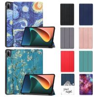 Leather Print Case with Auto Wake Up / Sleep for Xiaomi Pad 5 Pro Redmi 12.4 39; 39; Flowers Flip Smart Cover Capa Funda Accessories