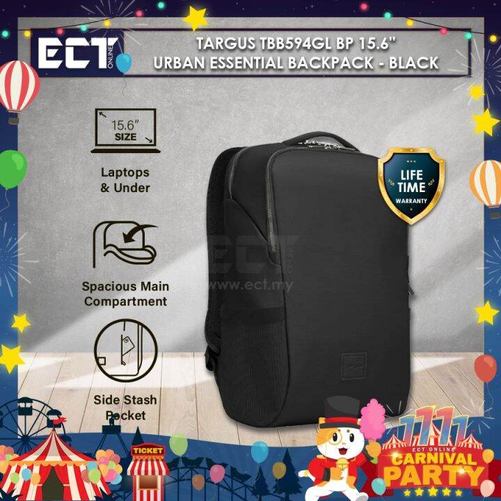 Targus TBB594 / TBB59404 BP 15.6'' Urban Essential Backpack Black / Grey Lazada