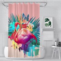 Tropical Flamingo Bathroom Shower Curtains Flamingo Boho Waterproof Partition Unique Home Decor Bathroom Accessories