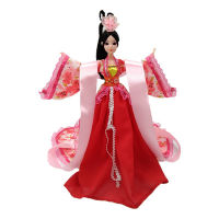 30cm Chinese Tradition Royal Queen Hanfu Princess Doll Dress Girl DIY Make Up Toy Doll with Accessories for Girls Gift