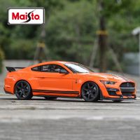 ยานพาหนะหล่อแบบคงที่ Maisto 1:18 GT500สีส้มแบบคงที่โมเดลรถของเล่นของสะสม