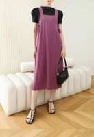 2MUAY PLEAT เดรสอัดพลีท ชุดเอี๊ยมพลีท รุ่น GJO2910 5สี FREE SIZE OVERALL SKIRT PLEAT DRESS