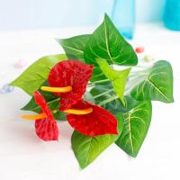 【YF】◎❆┇  Hot 1PC 12-head Artificial Anthurium Floral Office Plastic Fake Ornament