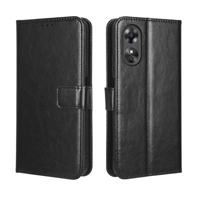 OPPO A17 Case PU Leather Wallet OPPO A17 A 17 Phone Casing Stand Holder Flip