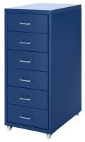 HELMER Drawer unit on castors, blue, 28x69 cm ( เฮล์มเมอร์ ตู้ลิ้นชักมีล้อเลื่อน, น้ำเงิน, 28x69 ซม.)