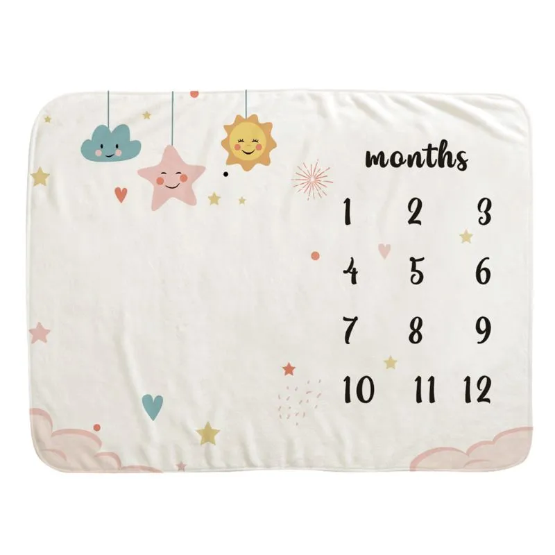 Baby Monthly Record Growth Milestone Blanket Newborn Photography Prop Cloud  Star Pattern Children Photo Background Cloth | Lazada
