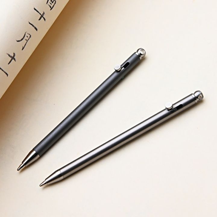ปากกาไทเทเนียมขนาดจิ๋วพกพาปากกา-edc-อุปกรณ์กลางแจ้งสร้างสรรค์มีสไตล์ปากกาเซ็นชื่อปากกาทนทานสำหรับทุกเพศพร้อมเติม2ชิ้น