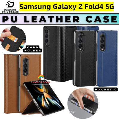 เคสโทรศัพท์มือถือDUX DUCIS BRIL PU Leather Case for Samsung Galaxy Z Fold 4 5G เคสโทรศัพท์มือถือหนัง PU แข็ง กันกระแทก ปิดด้านหลัง หรูหราKickstand Magnetic Shockproof Phone Case Cover