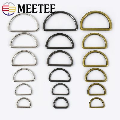 20Pcs Meetee 15-50mm D Ring Buckle for Backpack Strap Metal Clasp Bag Shoes Adjustment Buckles Webbing DIY Hardware Accessories Furniture Protectors R