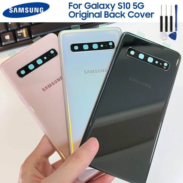 สำหรับ Samsung Galaxy S10 5g Sm G977กลับที่อยู่อาศัยประตูเปลี่ยน67นิ้วด้านหลังปกหลังฝาครอบ 8323