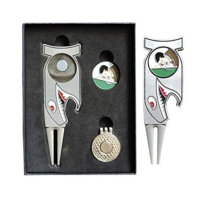 Golf Divot Tool Funny Magnetic Ball Marker with Hat Clip Stainless Steel 4 in 1 Bottle Opener Golf Club Holder for Men Women typical