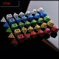 5210A D12 D20 สำหรับ TRPG DND 7-Die สีรุ้ง กลิตเตอร์ ชุดลูกเต๋า อุปกรณ์เสริมเกม