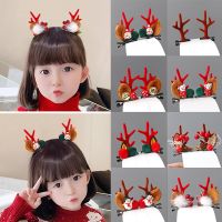 Christmas Headdress Girls Cute Antlers Hairpin Hairy Pine Cone Hairpins Children 39;s top clip Hair bands Hair Accessories Gift