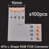 100ชิ้นล็อต, 4Pin 4-PIN 10มิลลิเมตร "L" รูปร่าง RGB LED S TRIP PCB มุมเชื่อมต่อ S olderless ไม่มีเชื่อมคณะกรรมการอะแดปเตอร์สำหรับแถบ RGB