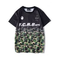 ↯Bape x f.c.r.b เสื้อยืดแขนสั้นระบายอากาศ