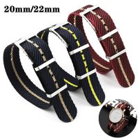 ○❇ﺴ 20mm 22mm Premium Nylon Watch Band Accessories for Tudor for Rolex Replacement Wrist Band Sport Striped Military Bracelet