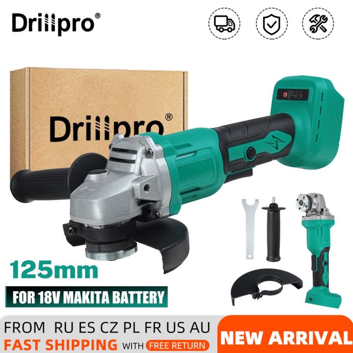 drillpro-ลูกหมูกระแทกไร้สายแบบไร้แปรงถ่าน125มม-เครื่องตัดแบบทำมือเครื่องขัดสำหรับแบตเตอรี่-makita-18v