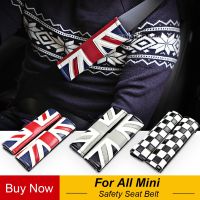 ❃❅♙ Car Safety Seat Belt Cover Pad For All MINI Cooper Clubman F54 F55 F56 F60 R60 Countryman R61 R56 Union Jack Auto Accessories