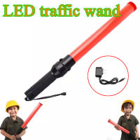 LED กระบองไฟ 3 จังหวะ ชาร์จไฟได้ กระบองแอลอีดี ไฟกระพริบ Traffic baton 1200mAh กระบองโบกฉุกเฉิน 54CM สัญญาณติดต่อในการปีนเขาและแคมป์ปิ้ง